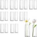 20 Pack Glass Cylinder Vase for Centerpieces, 7.48 and 7.87 inch Candle Flower Vase for Party, Wedding, Banquet Decoration,