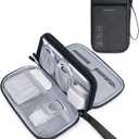 BAGSMART Cord Organizer Travel Cable Organizer Bag Tech Electronic Organizer Travel Case, Travel Essentials for Charger, Cable, Phone, Flash drive, Double Layer-Black