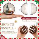 Jenaai 12 Pack Clear Plastic Fillable Ornament Balls 3.15 Inch/80mm DIY Christmas Baubles Transparent Hanging Ornaments for Tree Decorations Holiday Wedding Home Favors Party Decor Gifts(Black)