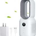 let'me 13 Inch Desk Fan, Bladeless Table Fan, 106 Oscillating Fan Touch Control with 3 Speeds and Night Light, Small Quiet Desk Fan for Personal, Office, Nightstand (white)