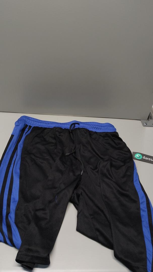 DARESAY Mens Athletic Shorts with Pockets, Workout Active Performance Shorts - XXL Blue And Black