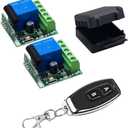 QIACHIP 433Mhz Universal Wireless Remote Control Switch DC 12V 1CH Relay Receiver Module RF Transmitter for Access Control,Lights (Transmitters 2 Button+ 2 Receiver 1CH)