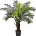 Nearly Natural 3ft Cycas Artificial Palm Tree, UV Resistant Faux Greenery For Indoor Outdoor Decor