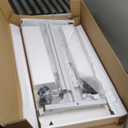 KLSMYHOKI Standing Desk Adjustable Height, Mobile Stand Up Desk with Wheels Small Computer Desk Rolling Desk, Portable Laptop Desk White Standing Table Home Office Desks 16"x31.5" Height 27"-43.5"