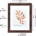 11x14 Picture Frames Rustic Brown Wood Pattern Set of 2 Photo Frames, for 8x10 with Mat or 11x14 Without Mat Gallery Wall Display Wood Frame