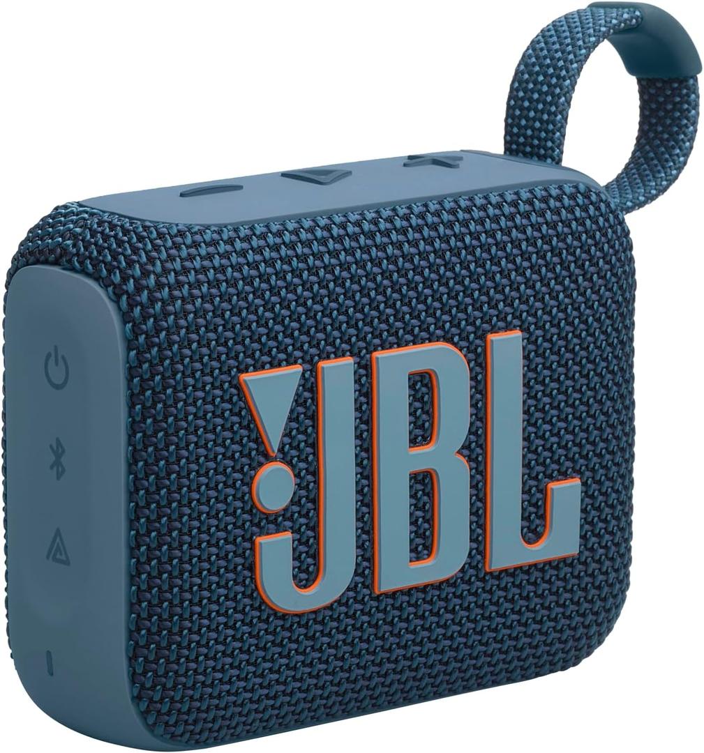 JBL Go 4 - Ultra-Portable, Waterproof and Dustproof Bluetooth Speaker, Big JBL Pro Sound with Punchy bass, 7-Hour Built-in Battery, Made in Part with Recycled Materials (Blue)