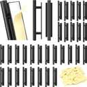 Self-Stick Push Pull Helper, 30 Pack Drawer Pulls ABS Plastic Adhesive Door Handles Peel and Stick Cabinet Handles for Kitchen Cabinet Sliding Door Furniture (Black)