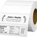 3x1 Thermal Labels Rectangle Thermal Sticker Labels with Perforated Line, 1000 Sheets/1 Roll, White, for Barcode Address Inventory Shipping Mailing Name Small Business