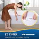 Queen Waterproof Zippered Mattress Encasement, Breathable, Noiseless, Machine-Washable Zipped Mattress Cover, Fitting 7" - 15" Deep Mattress