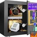 Safe Box with Digital Keypad & Alarm System - Electronic Lock Box for Jewelry Cash with Adjustable Shelves - Includes LED Light & Fireproof and Waterproof Bag(0.8/1.0/1.3/1.53/2.5Cuft)