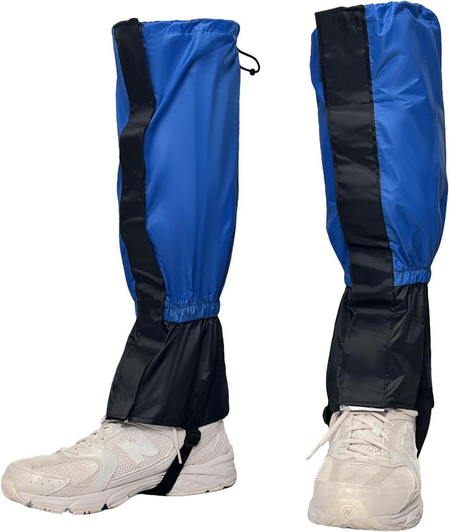 1 Pairs Gators for Hiking Boots,Adjustable Leg Gaiters for Women and Men Boots, Waterproof and Breathable Trail Gaiters for Hiking, Snow and Garden Weeding (Style A-Blue)