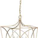 ML Lighting Tracy - 4 Light Pendant-21.9 Inches Tall and 15.87 Inches Wide-Painted Modern Gold Finish -Traditional Installation
