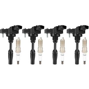 UF550 Ignition Coils & Iridium Spark Plugs 1406 Compatible with Nissan Altima Maxima Murano Pathfinder, for Infiniti FX35 G35 Q50 QX60 3.5L V6, OE Replace# UF550 C1670 22448JA10C (Set of 6)
