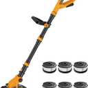 Houselife 12" Cordless Weed Eater Compatible with Dewalt 20V Max Battery (No Battery), Auto Feed Cordless String Trimmer&Weed Wacker, Lightweight Electric 20V Weed Trimmer&Edger for Lawn, Garden, Yard (Orange)