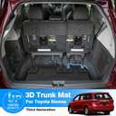 Sienna Cargo Liner - Trunk Mat for Toyota Sienna 2011-2019, All Weather Cargo Mat for Sienna Accessories, Only fit NO Power Folding 3rd Row Seats