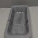 BLUE GINKGO Over the Sink Colander Strainer Basket - Wash Vegetables and Fruits, Drain Cooked Pasta and Dry Dishes - Extendable - New Home Kitchen Essentials (7.9W x 14-19L x 2.75H) - Gray