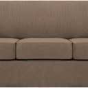 Turquoize 4 Piece Sofa Covers for 3 Cushion Couch Sofa Slipcover Soft Couch Cover for Dogs-Washable Sofa Furniture Cover with 3 Individual Cushion Covers (3 Cushion Sofa, Macchiato)