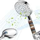 Ryamen Filtered Shower Head with Handheld, High Pressure 9-Spray Modes Detachable Shower Head with Filter for Hard Water-Remove Chlorine & Impurities, Improve Skin & Hair Health, 2 Filters, Chrome