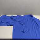 FANDEE Skirt Sets Women 2 Piece Outfits Plus Size Midi Dresses For Curvy Women, Long Sleeves Top & Bodycon Skirts Casual Fall (Medium, Solid Blue)