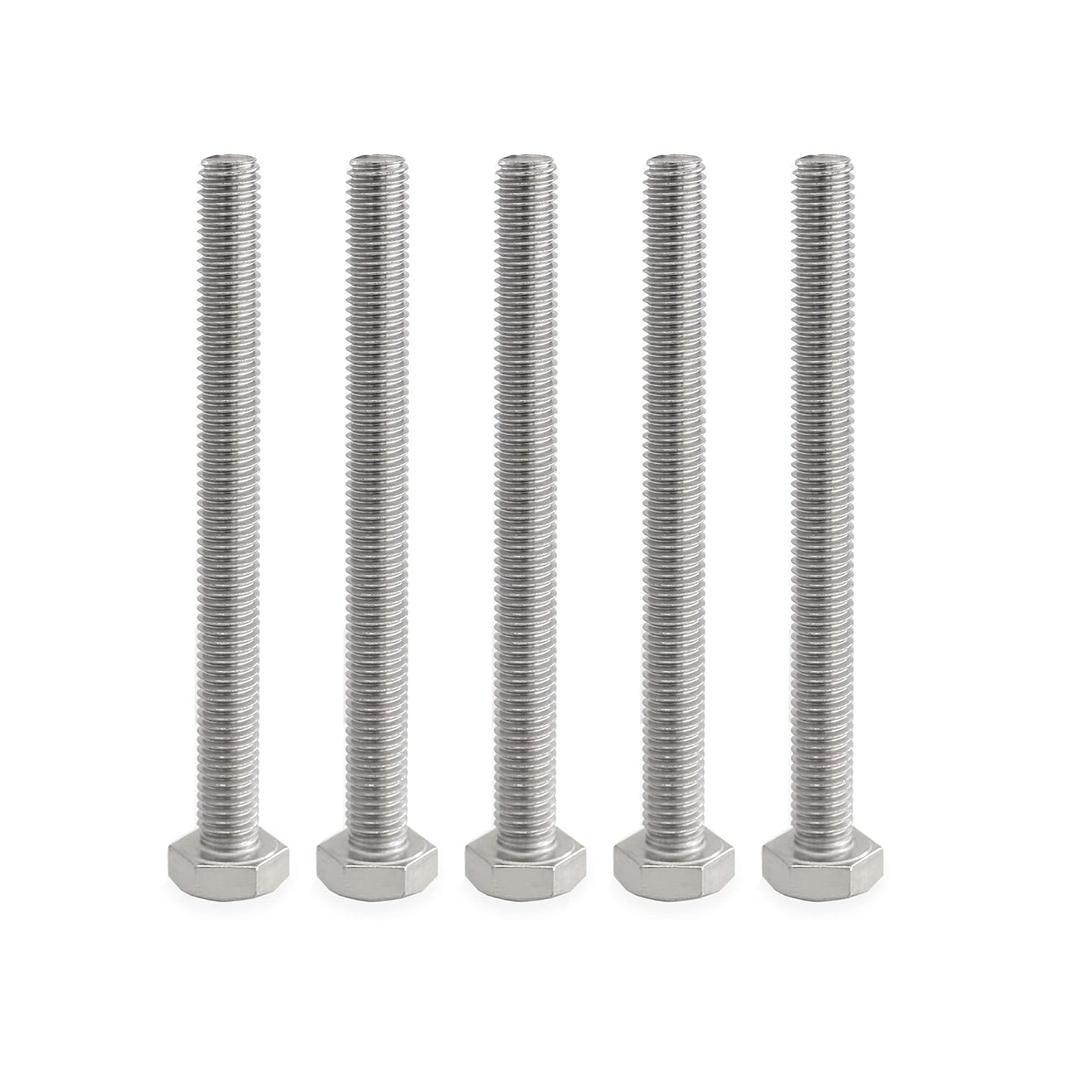 M10 Hex Head Bolt Screw, M10-1.5 x 100mm Stainless Steel 18-8 304 A2-70 Fully Threaded Hex Bolts 5pcs