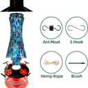 Muse Garden Solar Powered Hummingbird Feeder, 23oz Solar Lights Outdoor Garden Decor Ant and Bee Proof, Hand Blown Glass Lantern Gifts for Women Mom Birthday Unique, Blue