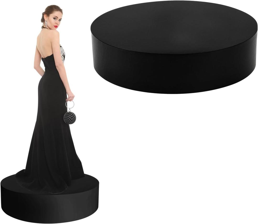 23.6x6in Round Bridal Risers, Mannequin Display Pedestal Stands, Platform for Bridal Shop, Plinth Risers for Sculptures, Display Base for Jewelry & Retail Shop Decor - Black