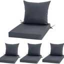 Amazon.com : Outdoor Cushions for Patio Furniture, Waterproof Outdoor Chair Cushion w/Fade-Resistant, Removable & Machine-Washable Cover, 22x22 Inch, Deep Seat Sofa/Couch Pad Replacement  Set of 4, Dark Grey : Patio, Lawn & Garden