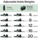 Sportneer Adjustable Ankle Weights for Women and Men 1 Pair of 4 8 12 16 20 LBS Heavy Weighted Leg Weights with Adjustable Straps, Strength Training Weights for Yoga, Aerobics, Gym, Fitness, Workout