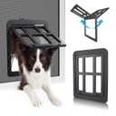 PETLESO Dog Door for Sliding Door, Lockable Dog Screen Door with Magnetic Closure Easy Install Pet Door for Dogs Cats, 11.2"x14.4" Black