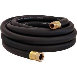 Guitrees 25FT 1 inch Heavy Duty Rubber Garden Hose - 200psi Working, 1000psi Burst - Hot/Cold Water - Five-Layered Braiding for Durability - Versatile for Gardening, Agriculture, Construction(Black)