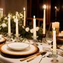 Foaincore 70 Pack Glass Candlestick Holders Bulk 2.5 Inch Taper Candle Holders Small Ritual Candle Stand Table Centerpieces for Wedding Christmas Valentine's Festival Party Dining Decorations (Clear)