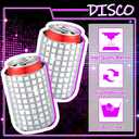 12 Pcs Disco Party Supplies Disco Ball Can Cooler Sleeves Retro 70s 80s Theme 12 oz Bling Beer Can Sleeves for 70s Birthday Wedding Bachelorette Party Decorations