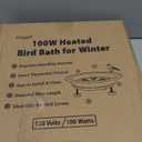 Heated Bird Bath for Outside Winter, Powerful 100W Thermostat Control Heated Bird Baths for Outdoors with 3 Metal Extension Screws, Heated Birdbath Water Heater for Garden Yard Patio Lawn(Green)