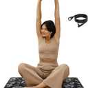 2 x Grounding Mat Set for Better Sleep, 23.6x35.4 Inch Grounding Pad with 15 Ft Grounding Cord, Reduces Insomnia Anxiety Pain, Yoga Pad Pet Pad Foot Mat, black