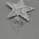 Gejoy Christmas Tree Topper Star with LED Lights, Warm White Cotton Balls Metal Hallow Light up Metal Star Tree Topper for Home Christmas Ornament Xmas Holiday Seasonal Decor(7.87 x 9.06 Inch)