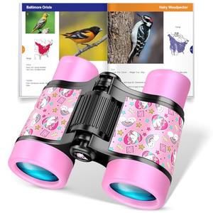 Unicorn Binoculars Toys for Kids 3 4 5 6 7 8 Year Old Girls Christmas Birthday Gifts for Girl Kid Toddler Ages 3-5 4-6 Toddlers Pink Binoculars Toys Bird Watching Outdoor Camping Toy Stocking Stuffers