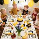 2 x Grencian Construction 1st Birthday Party Supplies - 96 Pcs Construction Truck Plates and Napkins Tableware Excavator Decorations Favors for Boys Tractor Dump One Years Old Birthday Serves 24