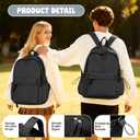 VECAVE School Backpack Black Waterproof Bookbag Casual Lightweight Travel Rucksack Daypack Backpacks for Men Women College High School Bags backpack for Boys Girls Teens