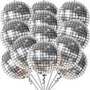 KatchOn, Silver Disco Ball Balloons - 22 Inch, Pack of 12 | Shiny Disco Ball for Disco Party Decorations | 4D Sphere Disco Balloons for Disco Bachelorette Party Decoration, Graduation Decorations 2026