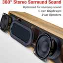 MICA Computer Speakers, Vintage Wired Computer Sound Bar, Retro Wooden Mini Soundbar, 3.5mm Aux Connection, USB Powered PC Speakers for Desktop Monitor, Laptop, Tablets (Yellow)