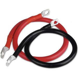 Battery Cable 6AWG 20 Inch Battery Power Inverter Cables Set with 3/8" Lugs Terminals 6Gauge x20in (1 Black & 1 Red) for Car Marine Solar ATV Lawn Mower RV Motorcycle (6AWG, 20-Inch) (20-Inch)