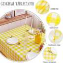 MANGATA CASA Yellow Gingham Tablecloth for Rectangle Tables-Checkered Table Cloth Waterproof Kitchen & Table Linens-Polyester Buffalo Plaid Wrinkle Free Table Cover(Light Yellow 60x84in)