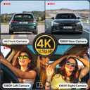 4 Channel Dash Cam, 4K Front Rear and Inside Dash Camera for Cars, 360 View, Free 128GB Card Included, 5GHz WiFi, GPS, APP Control, 24/7 Parking Mode, 8 IR Night Vision Lights, G-Sensor