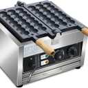 Commercial Waffle Skewer Maker1500W 3-Grid Nonstick Waffle Balls Maker Iron Ball Waffle Stainless Steel Belgium Waffle Ball Stick Maker for Restaurant, Snack Bar, Street Stall
