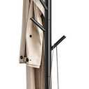 Wooden Coat Rack Freestanding with 8 Hooks,Easy Assembly New Zealand Pine Tree Coat Racks, 3 Adjustable Sizes for Clothes, Hats, Bags, for Entryway, Hallway, Bedroom, Office (Black, 1 PC)