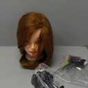Mannequin Head with 80% Human Hair - Straight, 26"-28" Doll Head for Cosmetology & Hairdresser (#27 Light Brown)