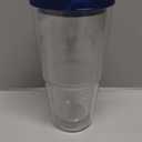 Tervis Made in USA Double Walled Clear & Colorful Lidded Insulated Tumbler Cup Keeps Drinks Cold & Hot, 24oz, Navy Lid