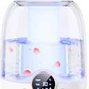 Humidifiers for Bedroom, 3L Tank for 30H 20dB Quiet Mist Time, Dual Nozzles, LED Lights, Smart Timer (2/4/8 Hours), Auto Shut-Off, Perfect for Baby and Large Rooms, (White)
