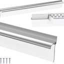 25" Chrome Framed Shower Door Replacement Drip Rail with Shower Door Bottom Sweep and 3 Applied Mounting Tape (25Inch)