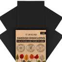 SUPERSCANDI 5 Pack Swedish Dishcloths for Kitchen - 100% Biodegradable & Compostable | Reusable Paper Towels Washable, Food-Safe & Without Plastic - Dish Rags Suitable for Any Surface | Premium, Black
